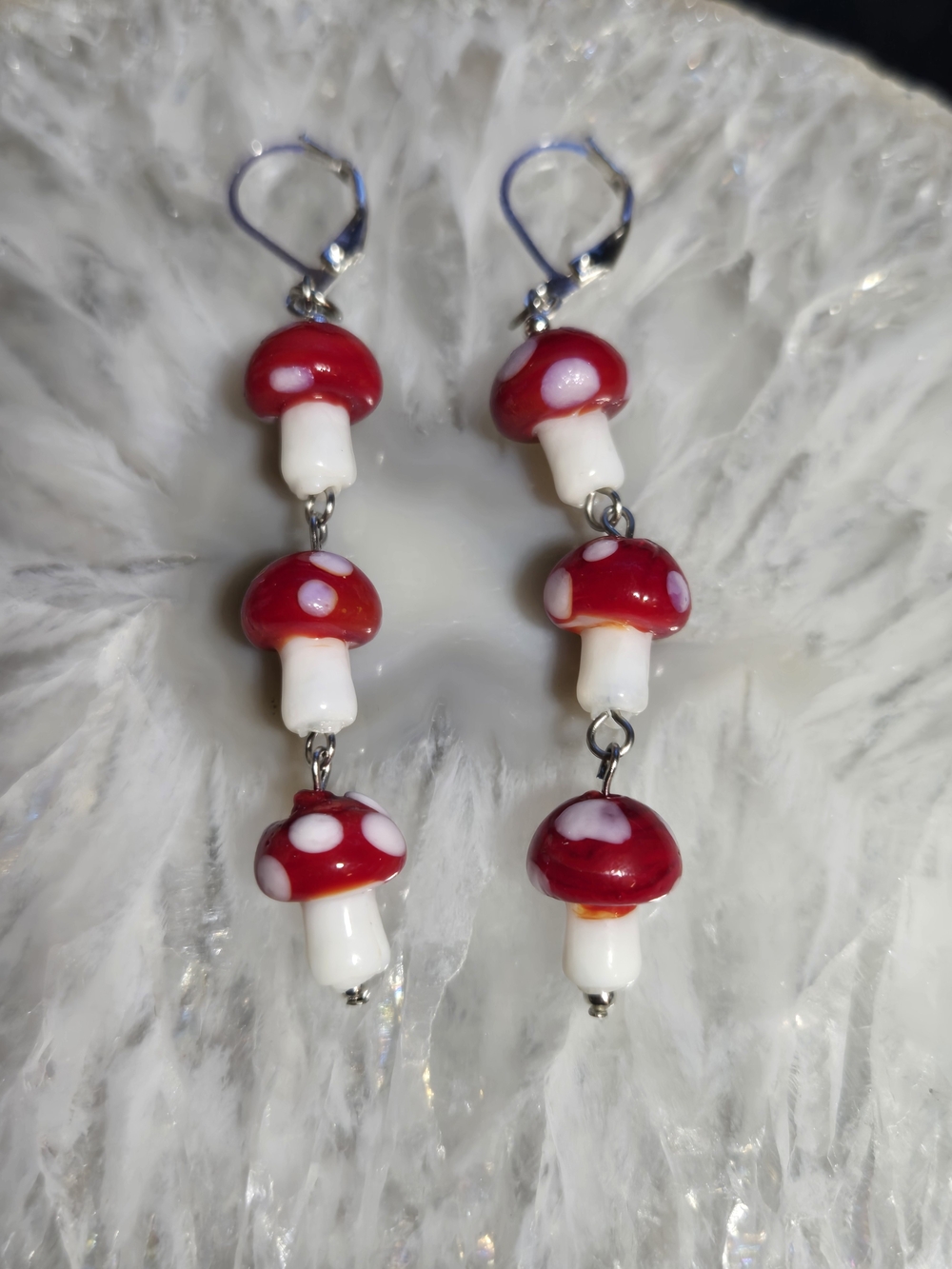 Red Mushroom Drop Earrings - Cute Women Jewelry